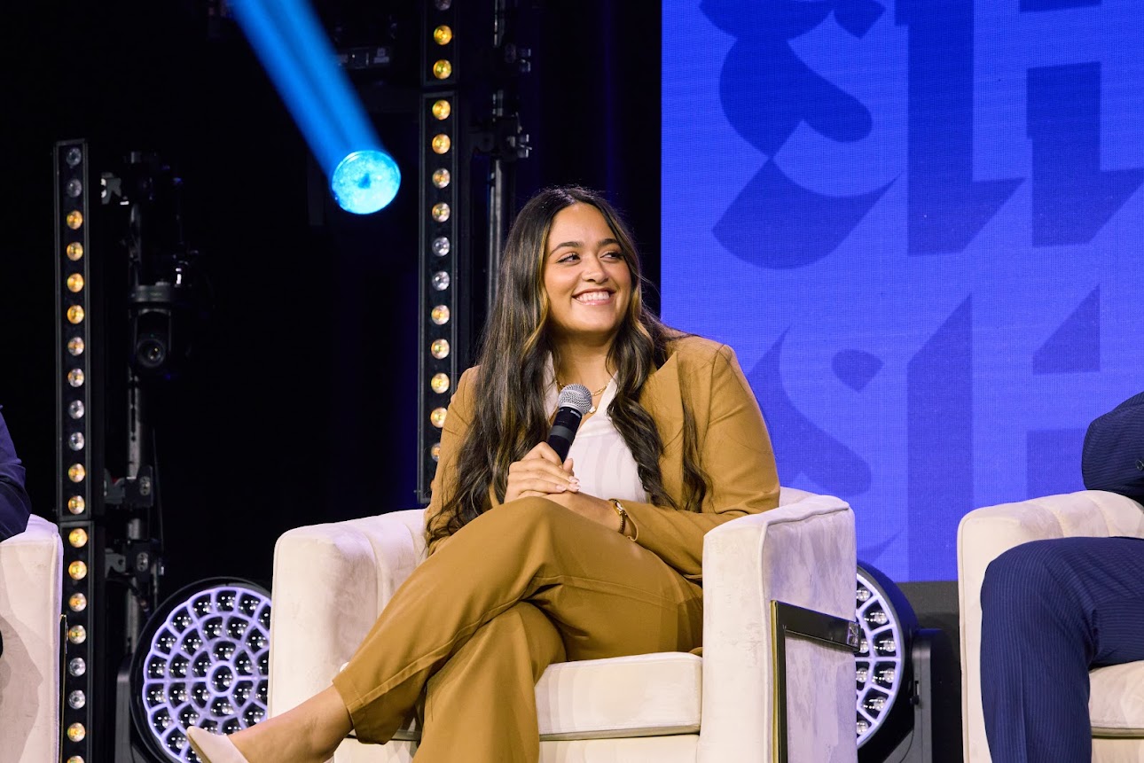 Samantha speaking at conference